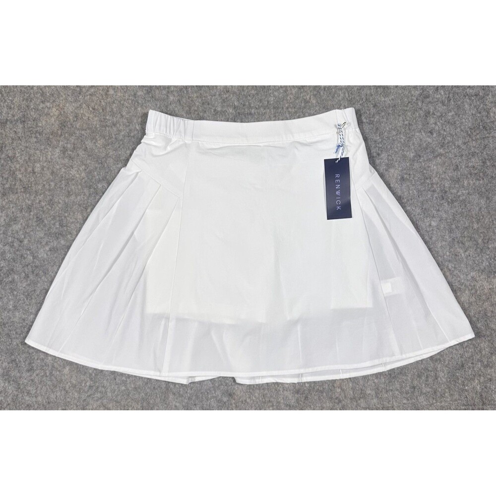 Renwick Pleated Tennis Skirt Womens XS White Golf Performance Pickleball Stretch